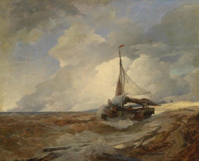 Fishing Boat in Distress by Andreas Achenbach